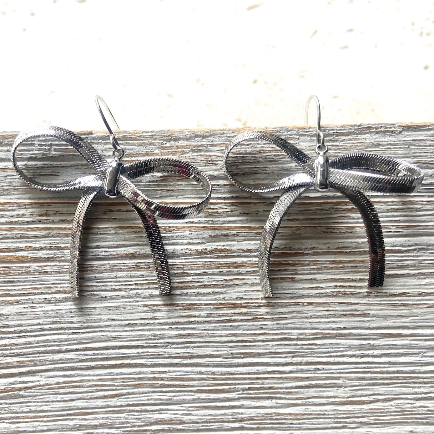 Handmade Chain Bow Earrings