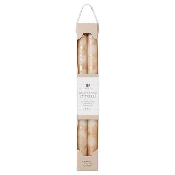 Decorative Gold Accent Tapered Candles