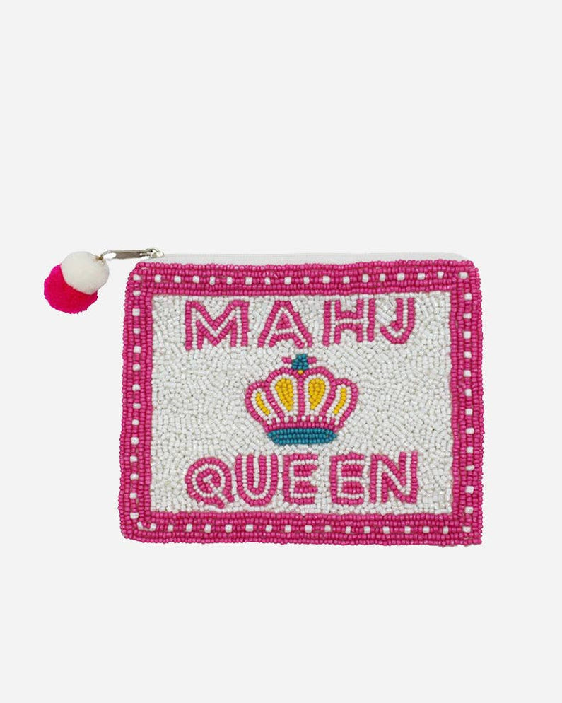 Mahj Queen Beaded Coin Pouch