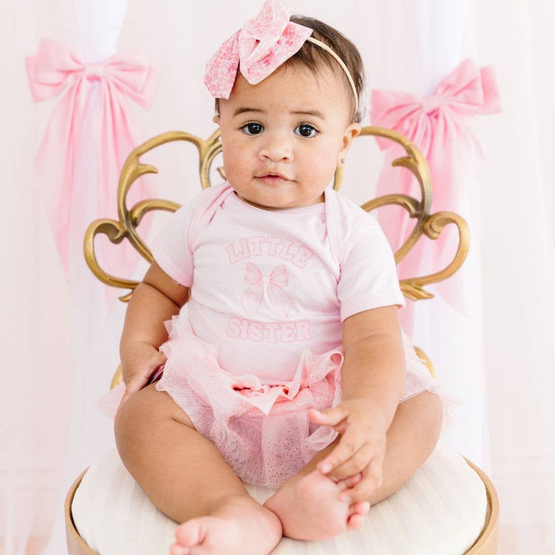 Little Sister Bow Short Sleeve Onsie