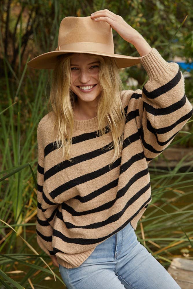 By Together Oversized Striped Sweater Top