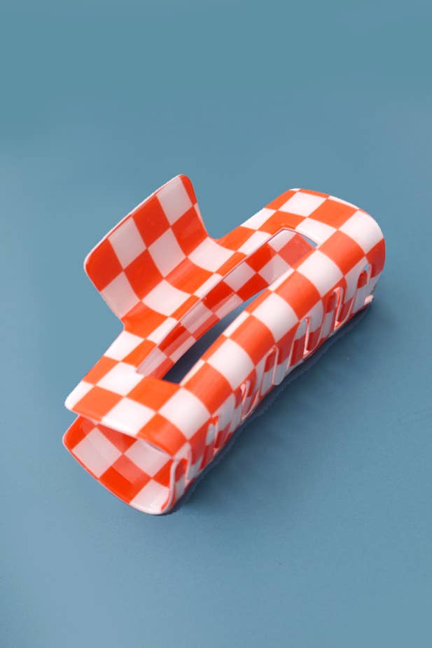 Resin Checker Hair Clip