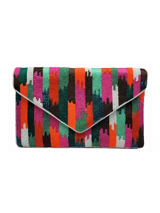 Embroidered Beaded Clutch Bag