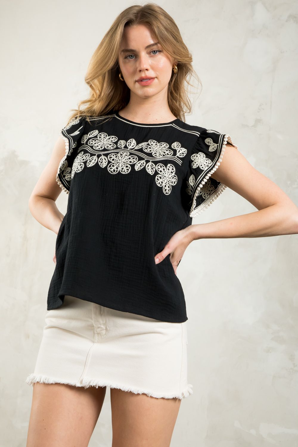 THML Flutter Sleeve Top