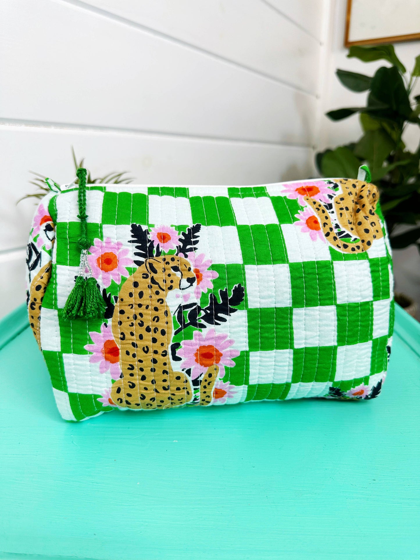 Quilted Jaguar Makeup Bag