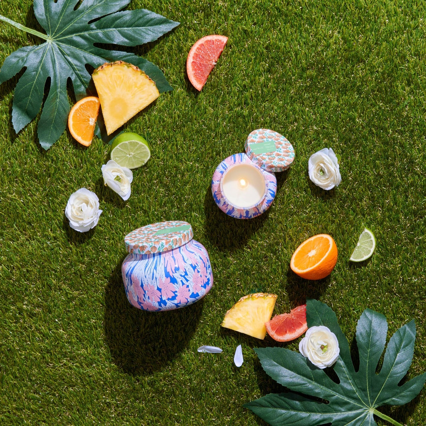 capriBLUE Flower Pattern Play Candles