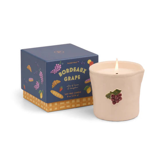 Bistro Ceramic Embossed Candle
