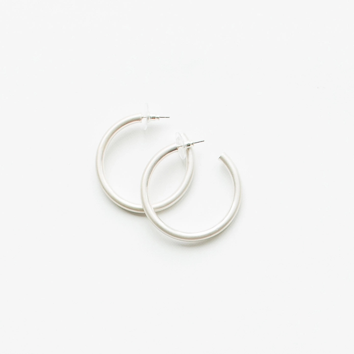 Heather Silver Hoops