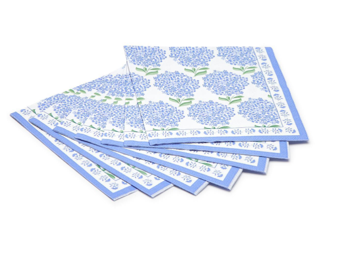 Two's Company Hydrangea Paper Cocktail Napkin