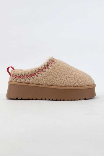 Reese Fur Platform Sherpa Slippers