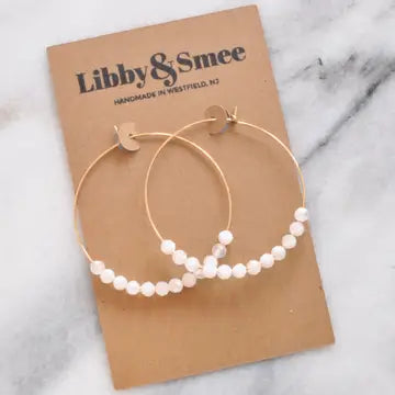 Libby & Smee Large Gemstone Gold Filled Hoop Earrings