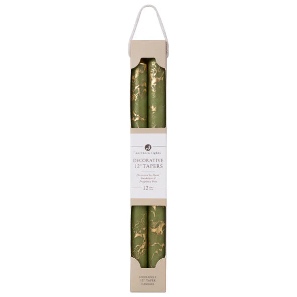 Decorative Gold Accent Tapered Candles
