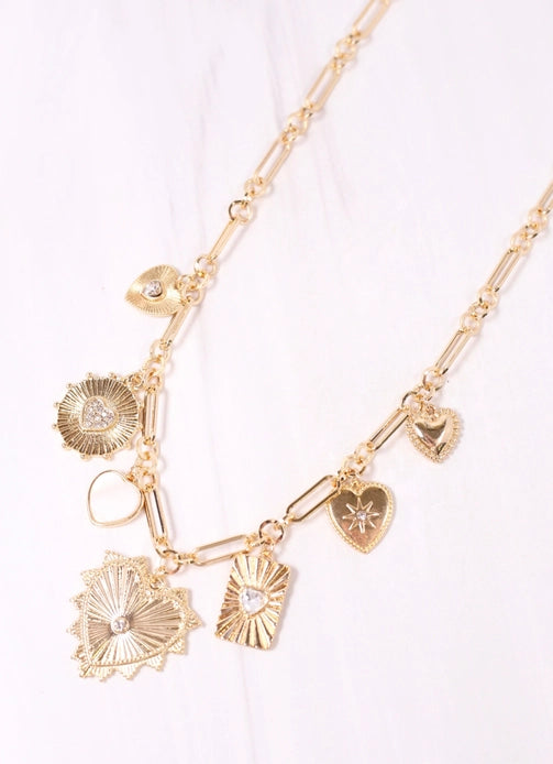 Nobles Gold Charm Necklace