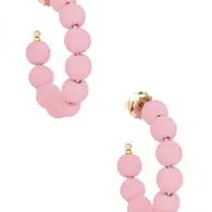 Small Matte Resin Beaded Hoop Earring