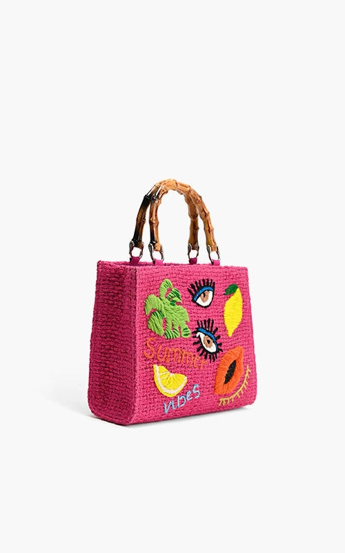 America & Beyond Pink Bliss Fruitful Charm Top Handle Tote
