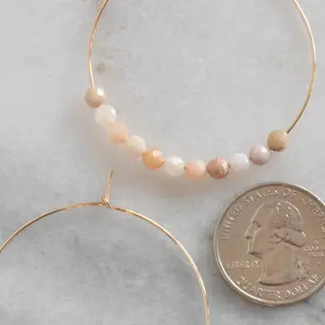 Libby & Smee Large Gemstone Gold Filled Hoop Earrings