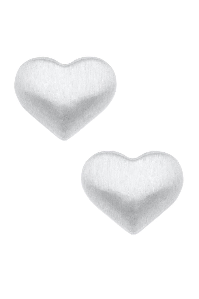 Puffed Heart Stud Earrings