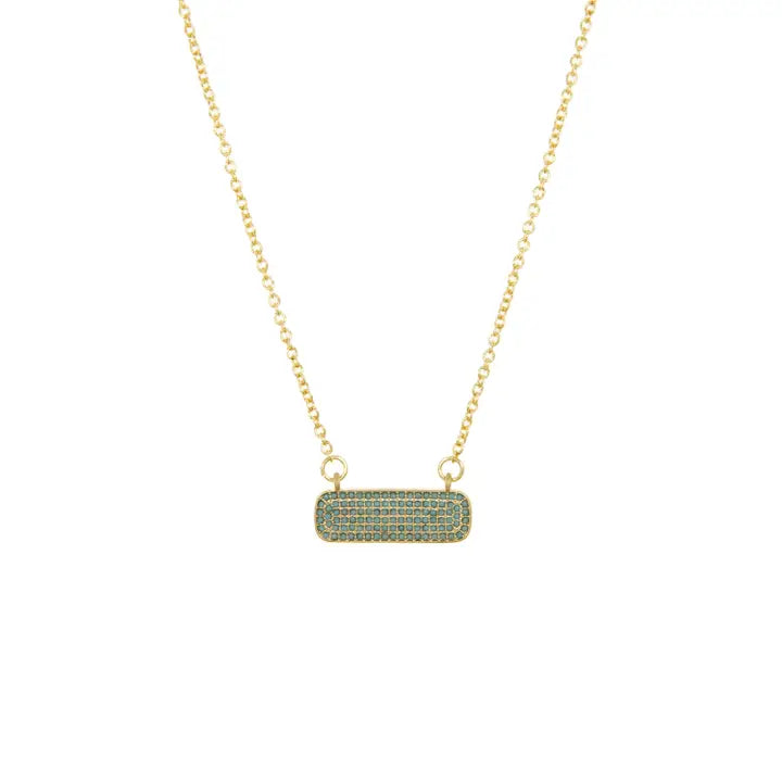 Crystal Rectangle Pendant Necklace