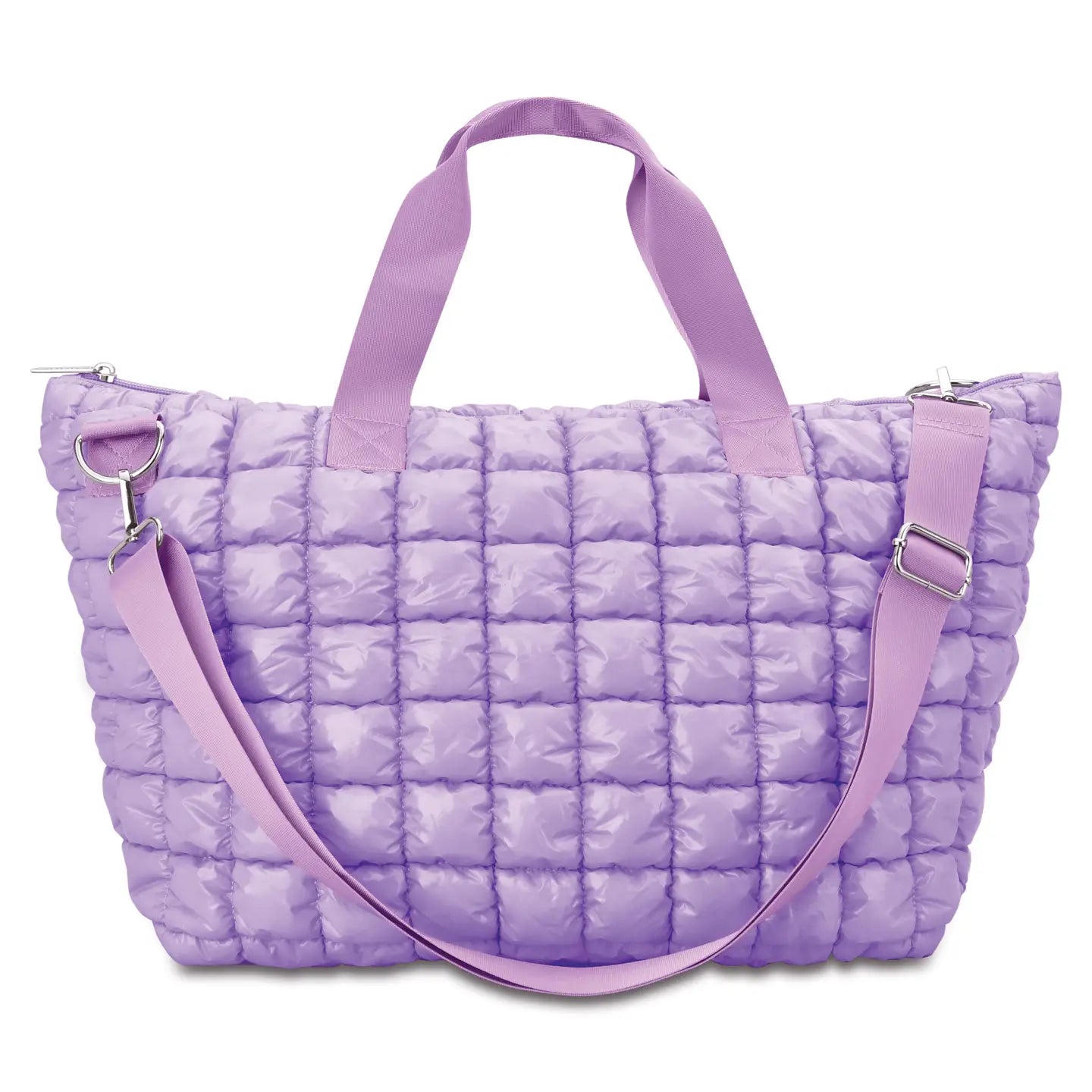 Shiny Puffer Overnight Bag