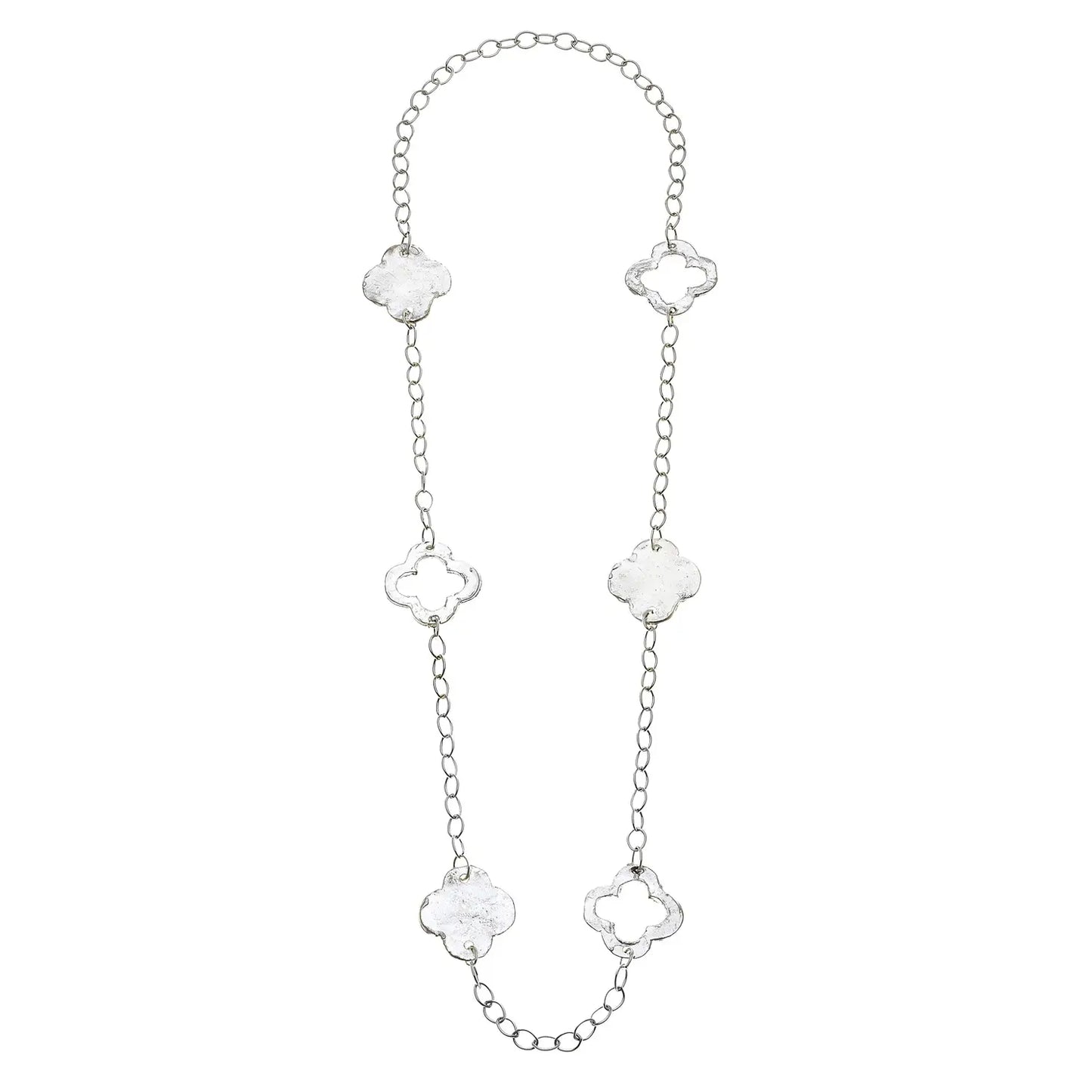 Susan Shaw Gold Clover Chain Necklace