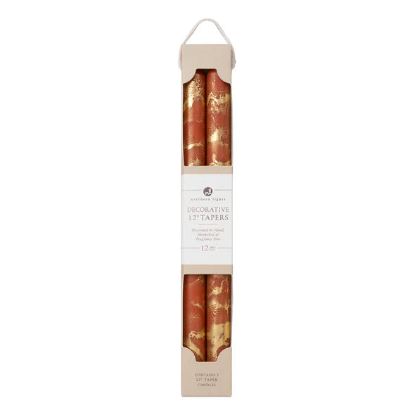 Decorative Gold Accent Tapered Candles