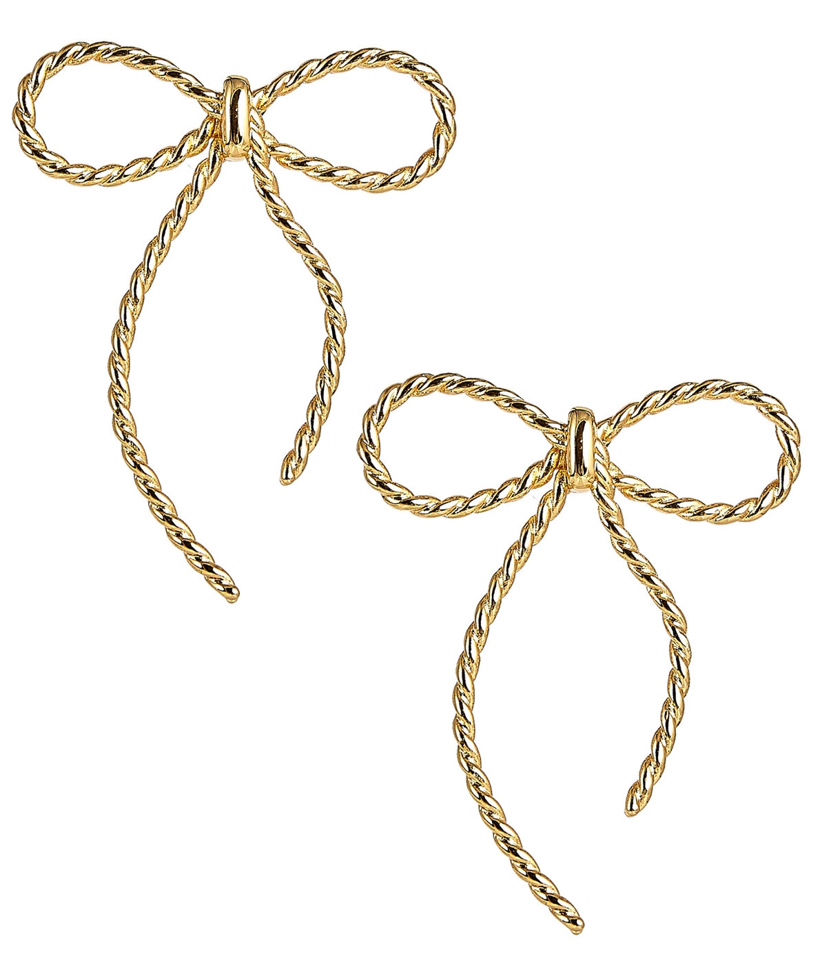 Tory Gold Roped Bow Drop Dangle Earrings