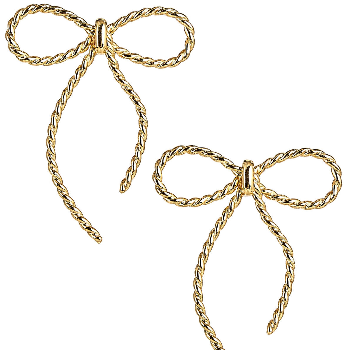 Tory Gold Roped Bow Drop Dangle Earrings