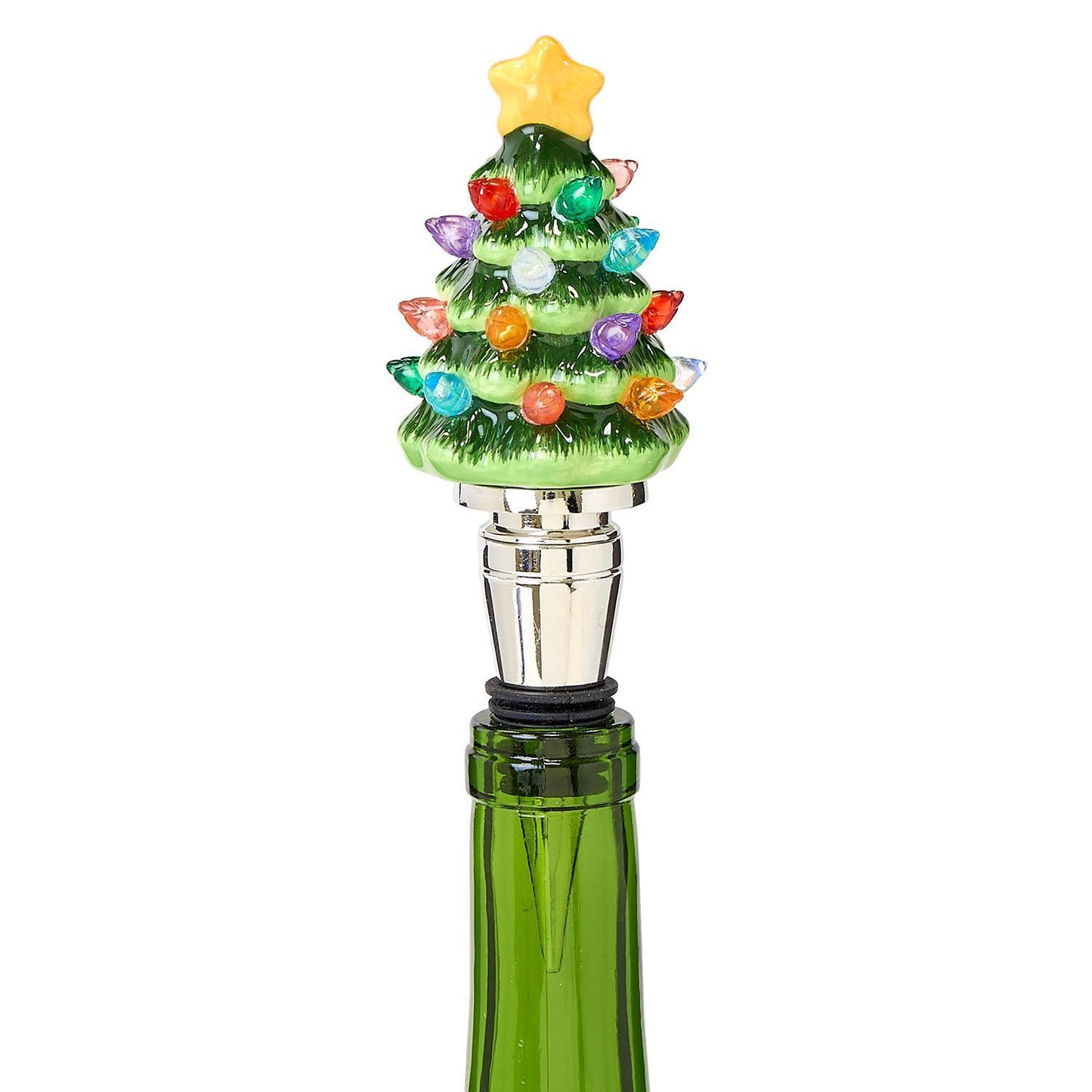 Two's Company Light-Up Tree Bottle Stopper