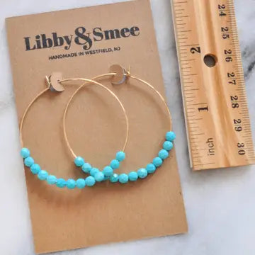 Libby & Smee Large Gemstone Gold Filled Hoop Earrings