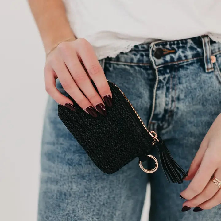 River Raffia Clippable Card Holder Wallet