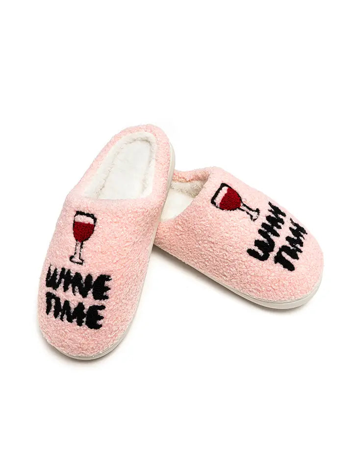 Wine Time Cozy Slippers