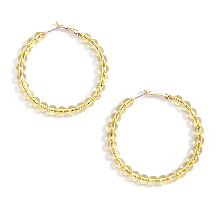 Lucite Beaded Hoop Earring