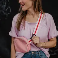 Belt Bag with Striped Strap
