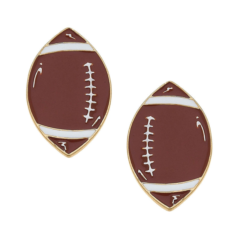 Game Day Enamel Football Earrings