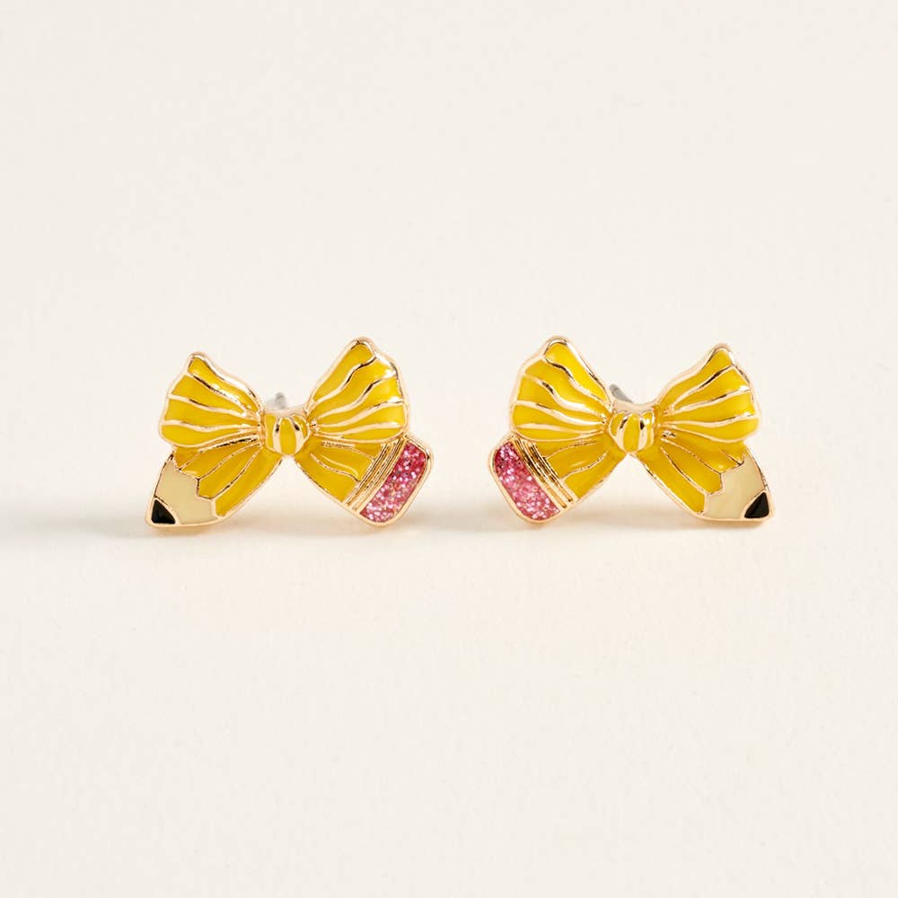 Bow Pencil Stud Earrings