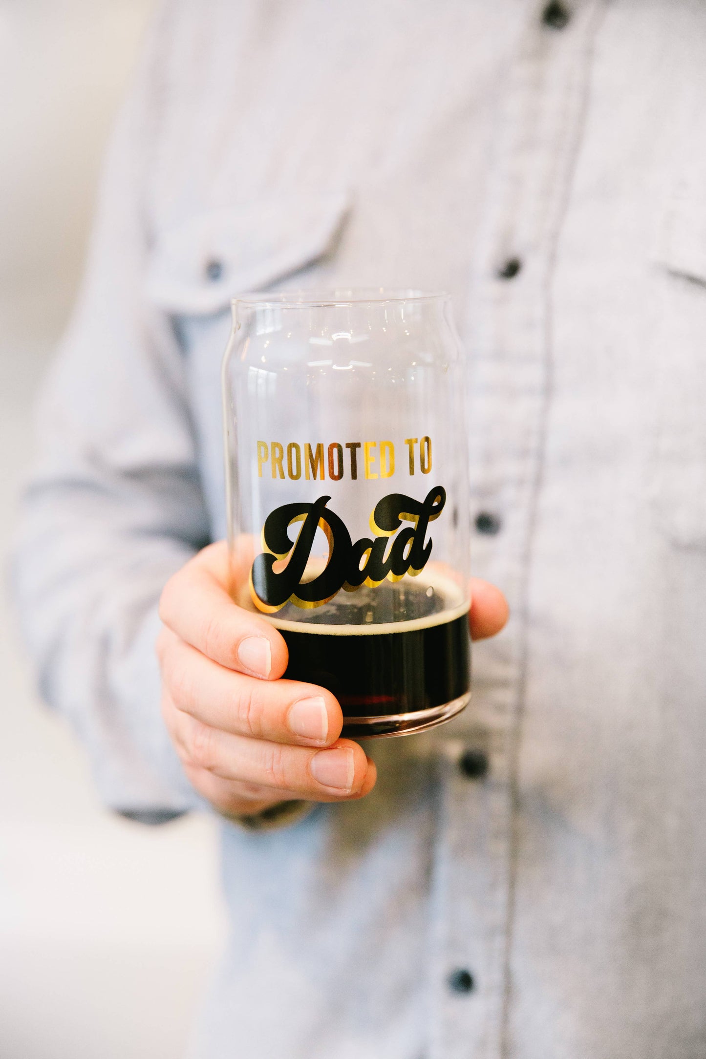 Promoted to Dad Beer Glass