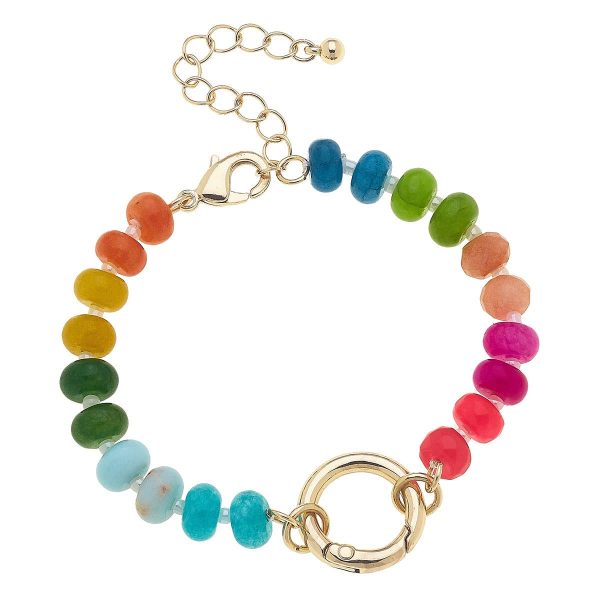Gemstone Beaded Charm Bracelet