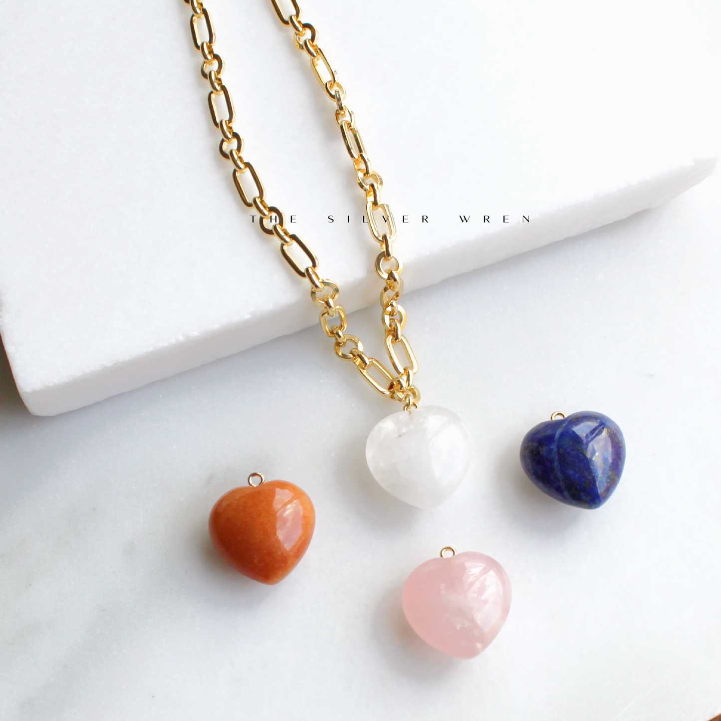 Stone Heart Pendant Necklace