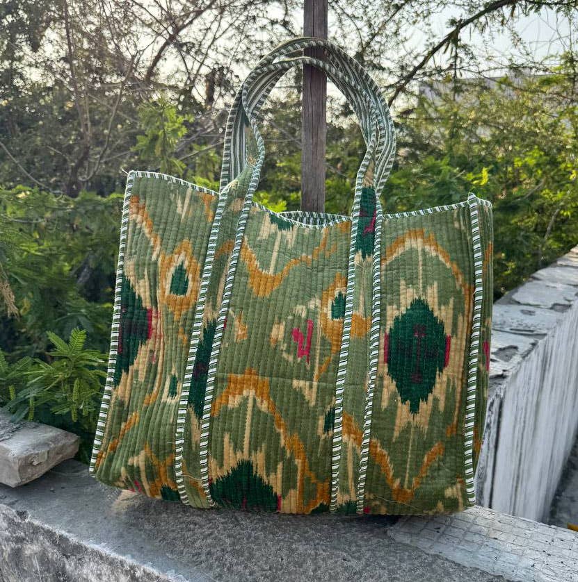 Ikat Velvet Large Tote