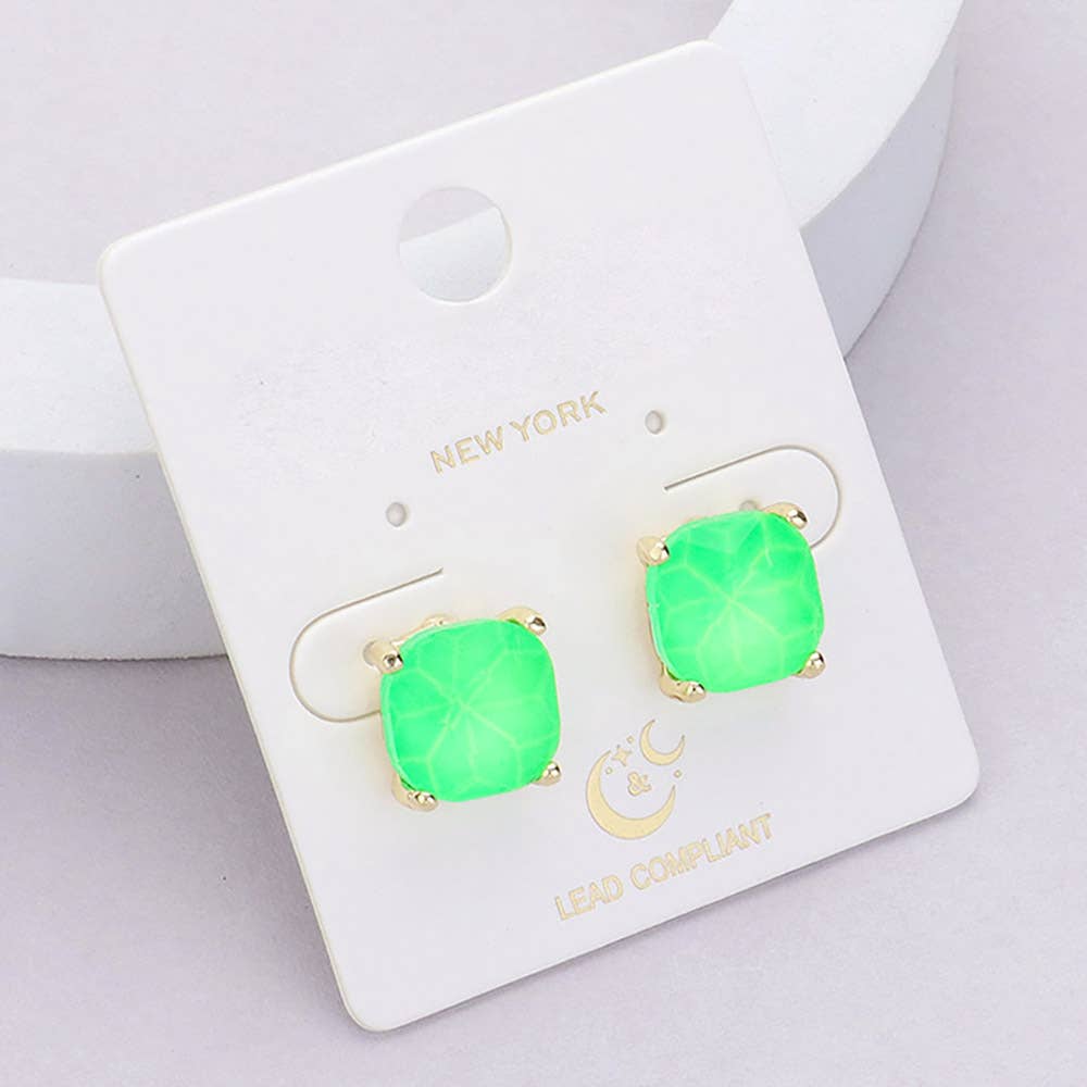 Cushion Stud Earrings