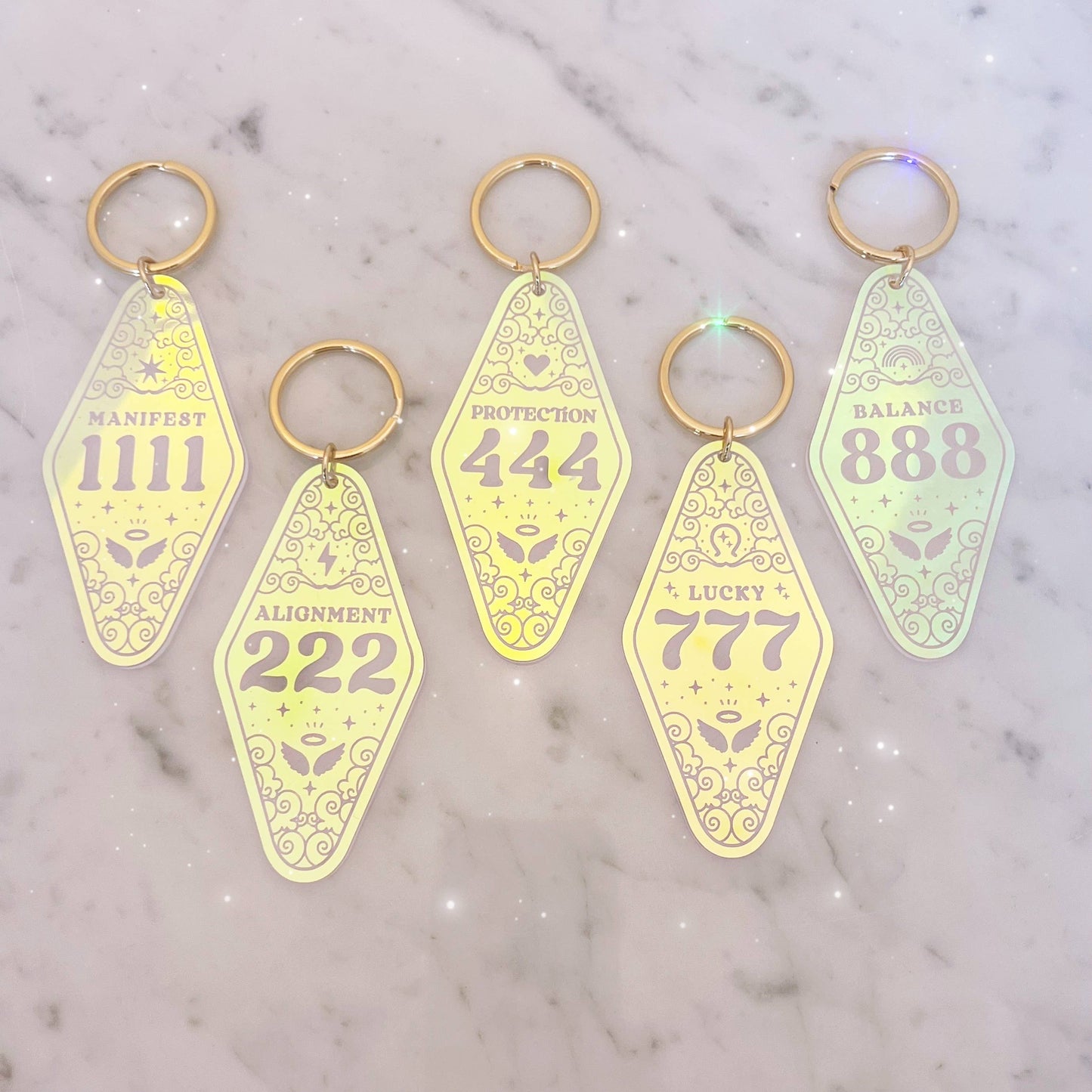 Angel Number Motel Keychain