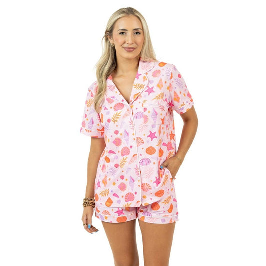 Beach Seashells Women's Pajama Shorts For Graduation