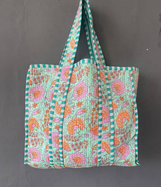 Floral Quilted Tote