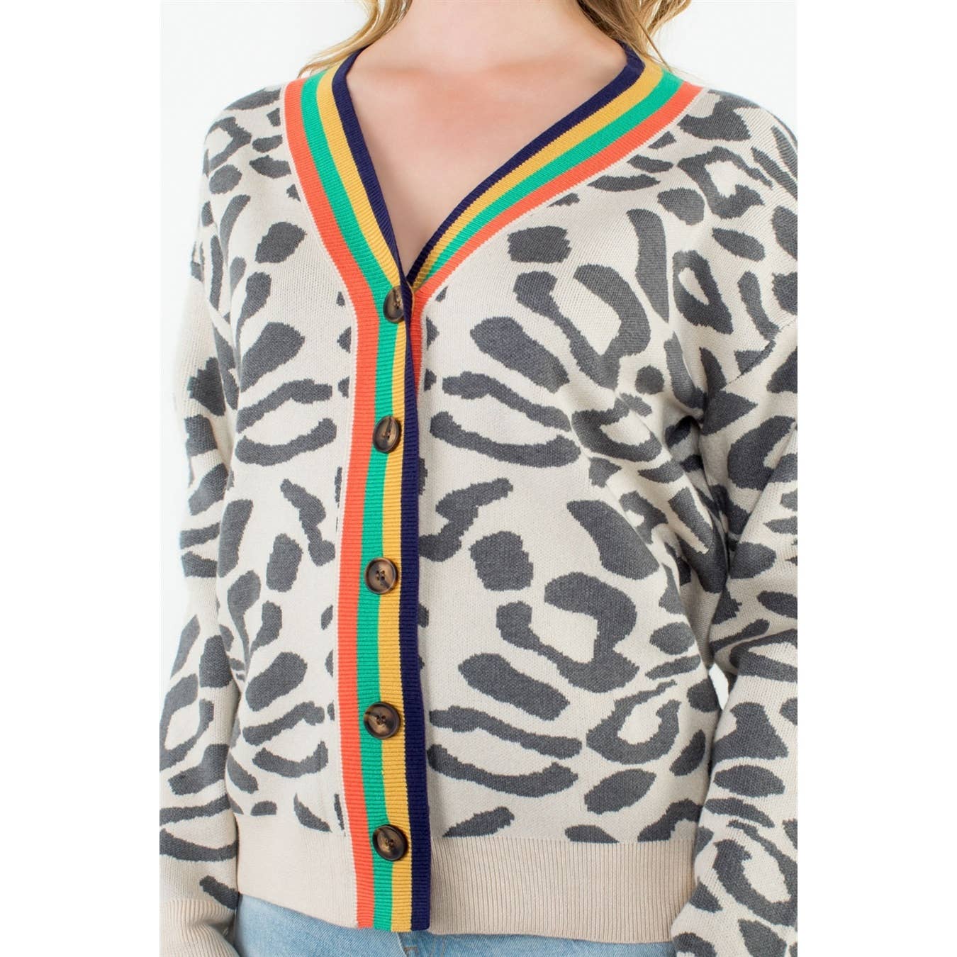 THML Leopard Button Up Cardigan