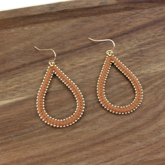 Faux Leather Teardrop  Earrings