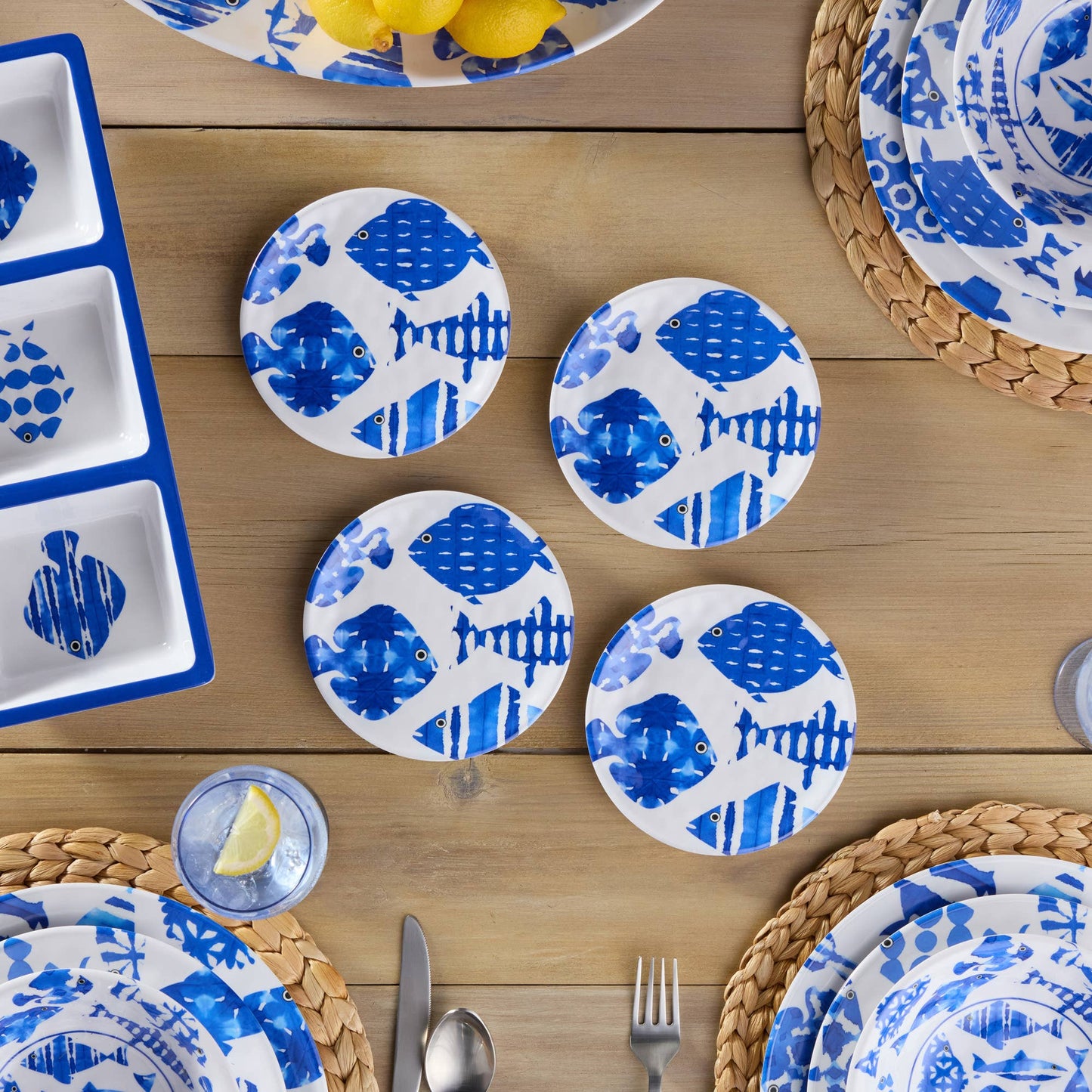 Fish Melamine 3-Section Tray