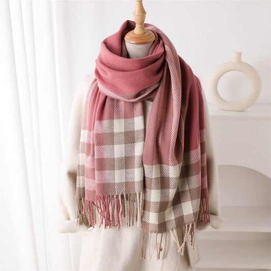 Pink Plaid Scarf