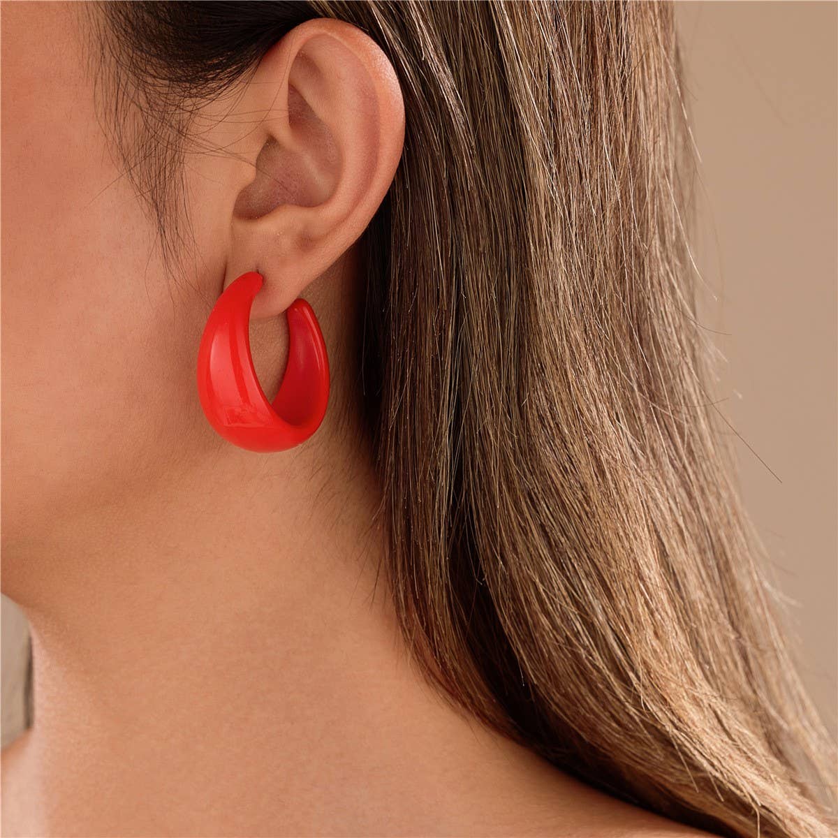 Acrylic Chunky Hoop Earrings
