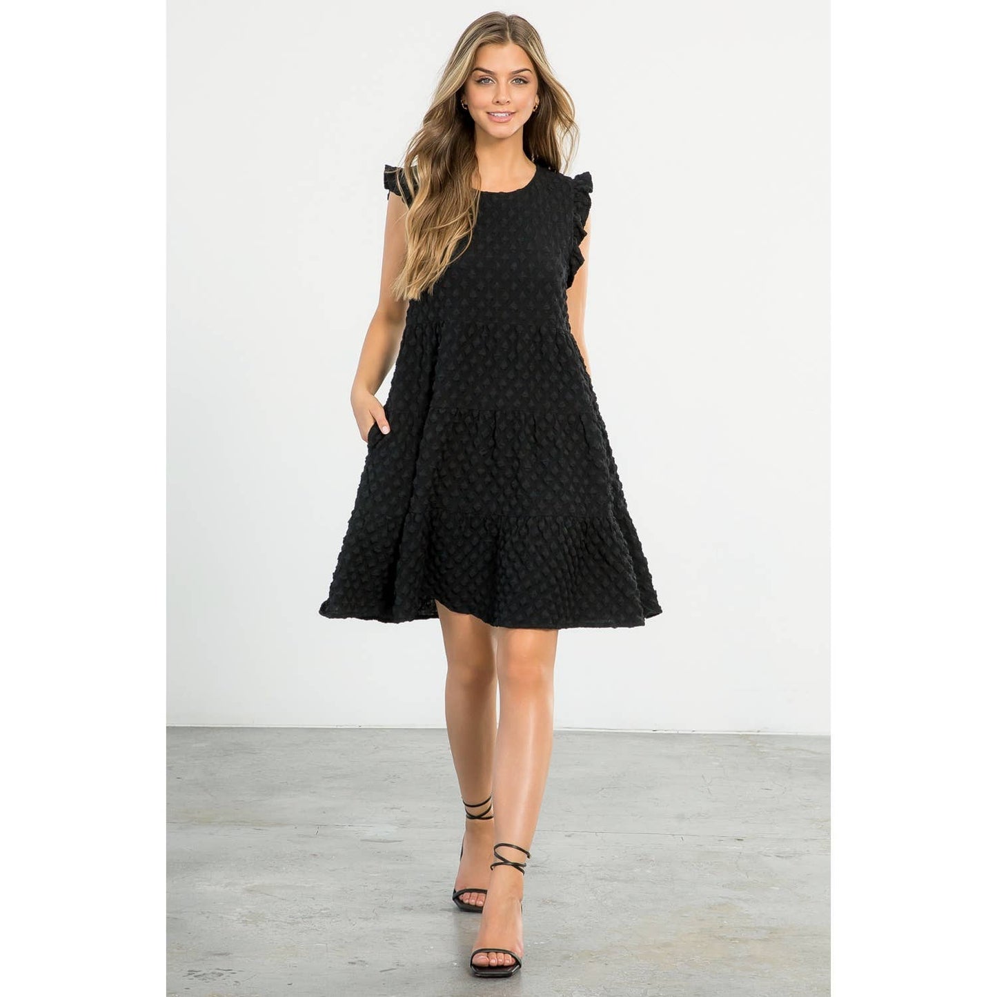 THML Textured Little Black Dress