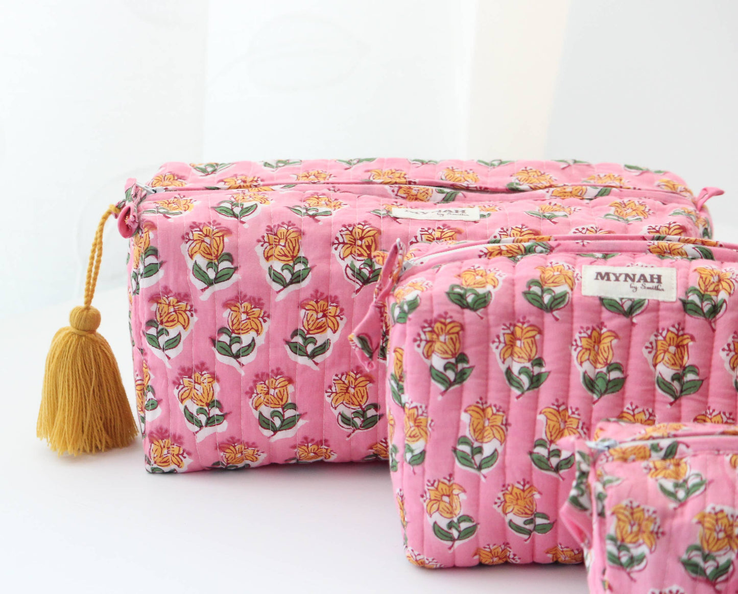 Bubblegum Quilted Travel Pouch